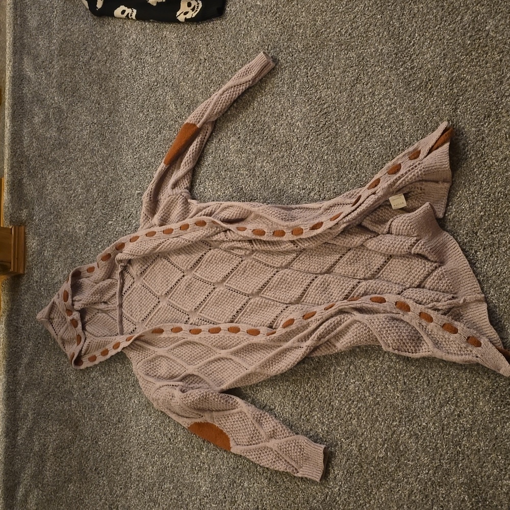 Cute long hooded sweater cardigan
